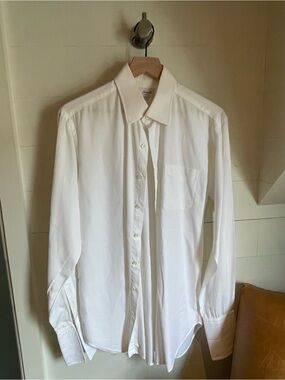Hamilton White Men's Dress Shirt with Point Collar